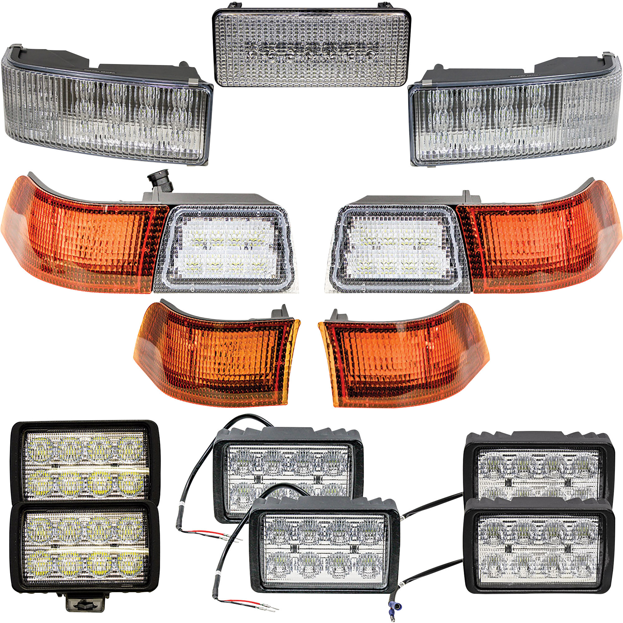 Tiger Lights LED Tractor Light Kit - 13 Lights, Flood/Spot Combo, 354 Watts, 45,400 Lumens, Model# CASEKIT8